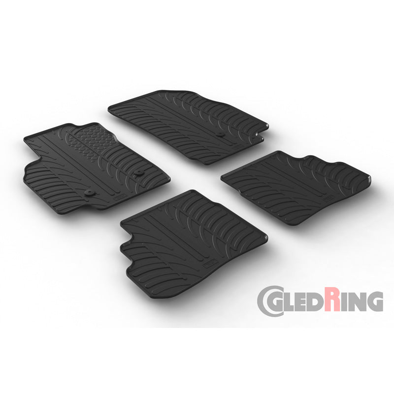 Gledring, tapis en caoutchouc, compatibles avec Opel Karl 8/2015- (profil T 4 pièces + clips)