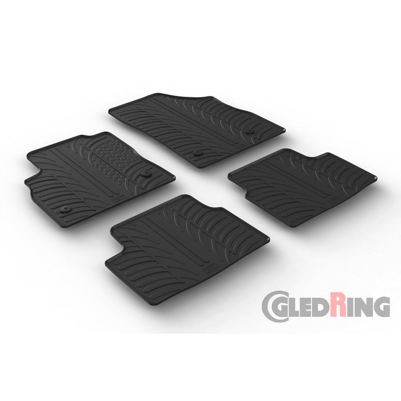 Gledring, rubbermatten, geschikt voor Opel Astra K 5 doors & Sportstourer 6/2015- (Manual) (T-profiel 4-delig + clips)