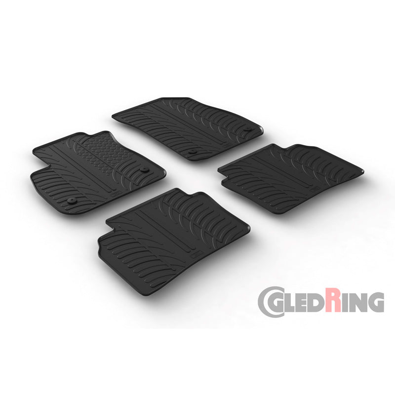 Gledring, Rubber floor mats, fits Opel Insignia Grand Sport & Sportstourer 2017- (T profile 4 pcs + clips)