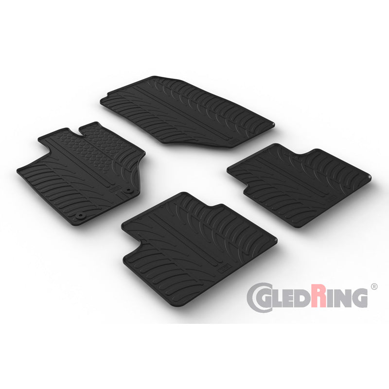 Gledring, rubbermatten, past op Opel Grandland MHEV 2024-, T-profiel, 4 delen, met montageclips