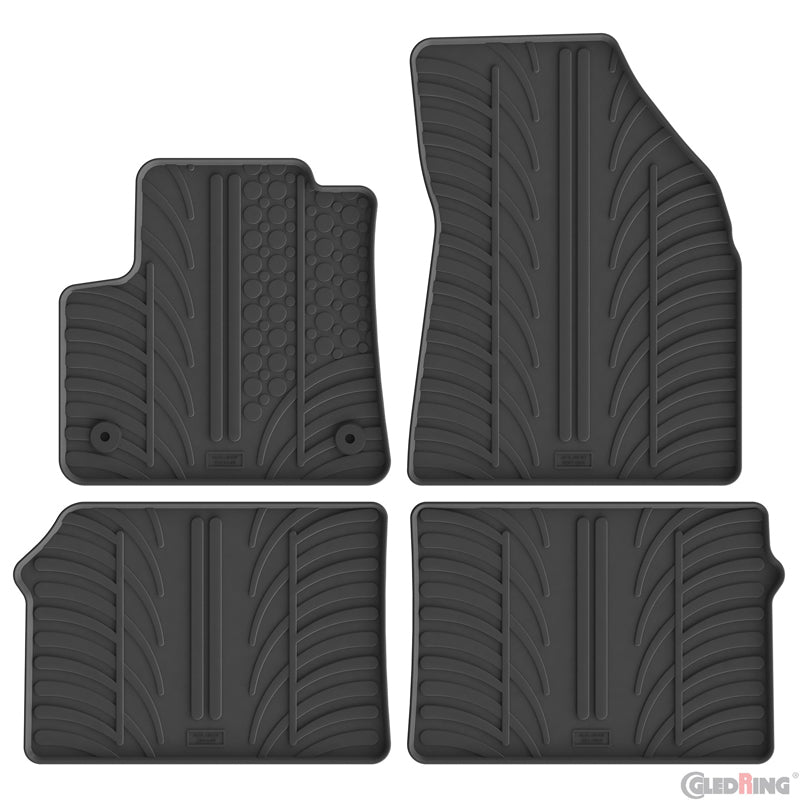 Gledring, Rubber floor mats, T-profile, 4-piece, fits Opel e-Frontera (EV) (2025-)