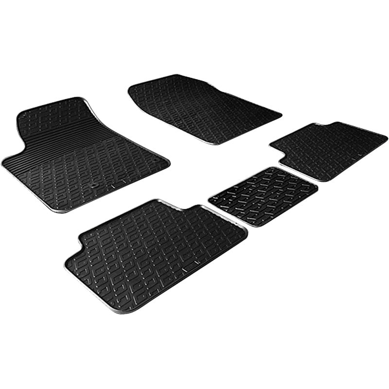 Gledring, rubber floor mats, fits Citroen Berlingo / Peugeot Partner 2002-2008 (G profile 5-piece + clips)