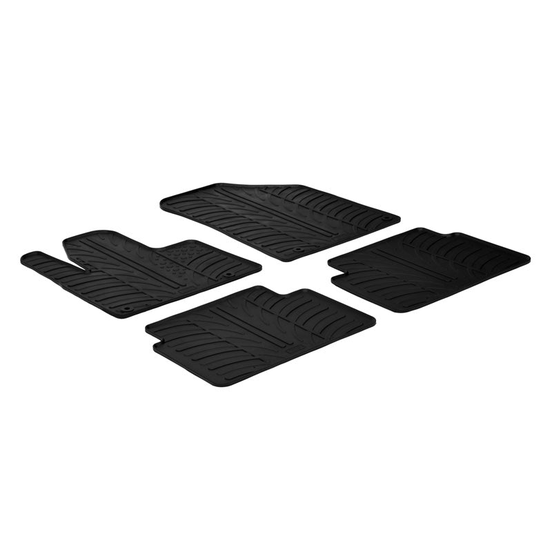 Gledring, rubbermatten, past op Citroen C5 2008- (T-profiel 4-delig + clips)