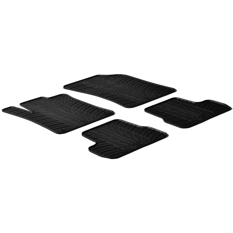 Gledring, rubbermatten, geschikt voor Citroen C3 2010-10/2016 (T profiel 4-delen + clips)