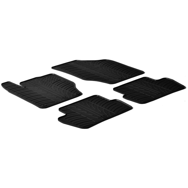 Gledring, rubbermatten, past op Citroen C4 5-deurs 2010-2018 (T-profiel 4-delig + clips)