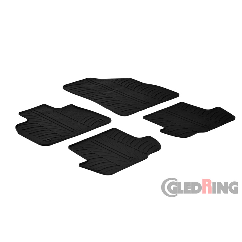 Gledring, rubber mats, fits Citroen DS5 2012- (T profile 4 pieces + clips)