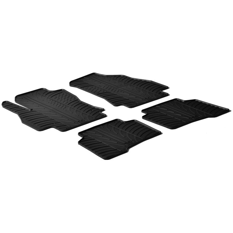 Gledring, Rubber Mats, fits Citroen Nemo / Peugeot Bipper / Fiat Fiorino & Qubo 2008- (T profile 4-piece)