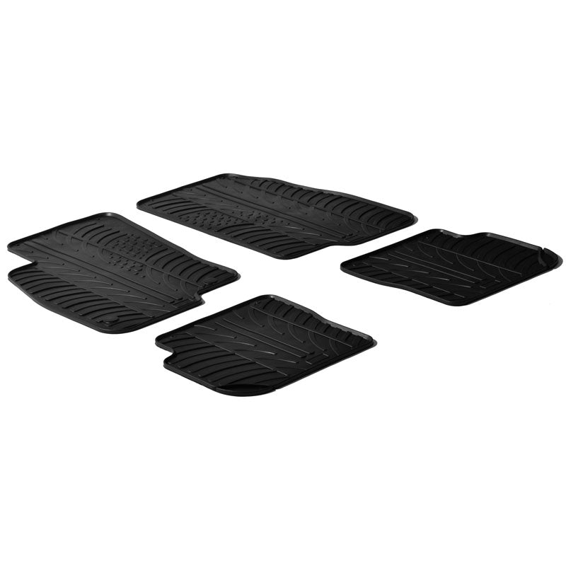 Gledring, rubbermatten, geschikt voor Fiat Punto Evo 2009-2014 (T profiel 4-delen + clips)