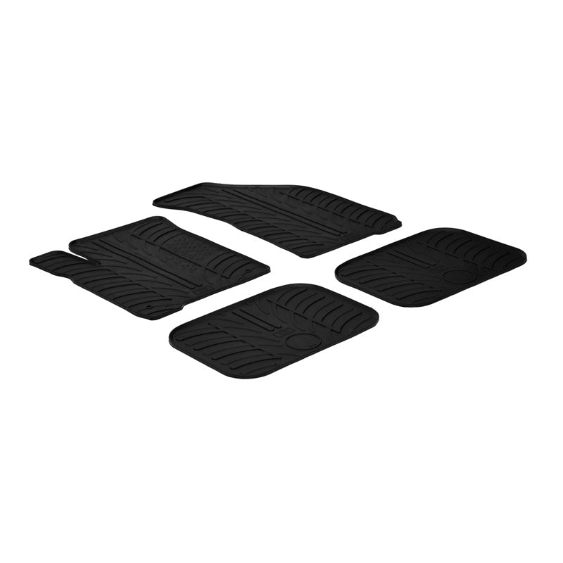 Gledring, Rubber Floor Mats, Fits FIat Freemont 2012- (T profile 4-piece + clips)