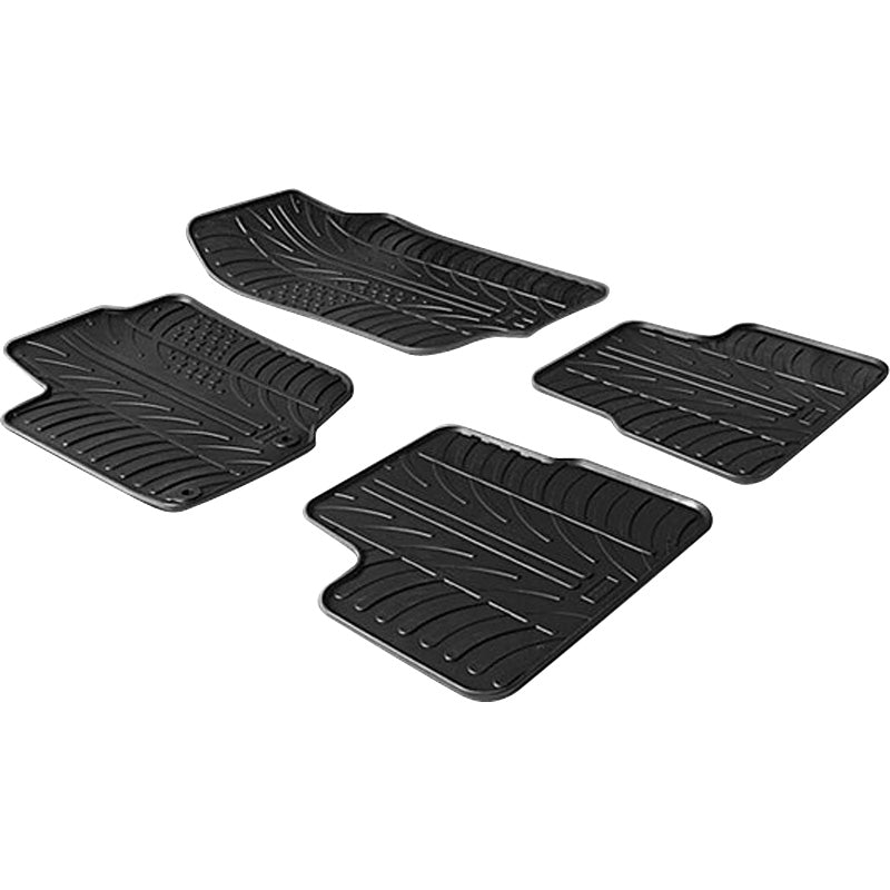 Gledring, Tapis en caoutchouc, compatible avec Peugeot 207 2006- (profil T 4 pièces + clips)