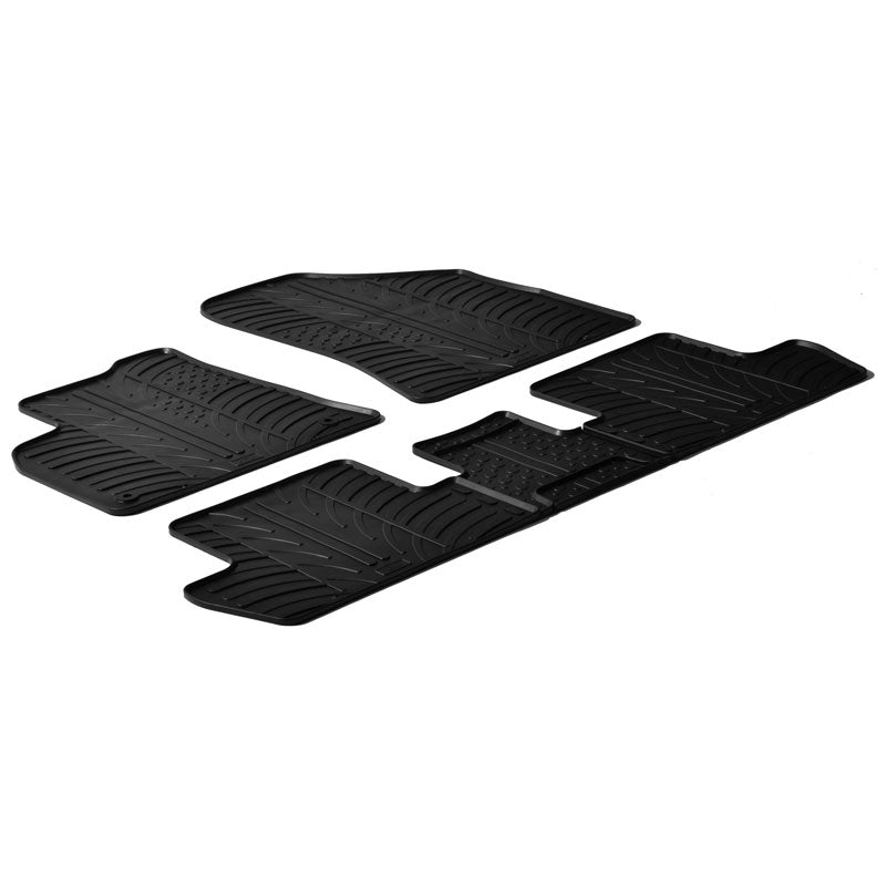 Gledring, tapis en caoutchouc, adaptés à Peugeot 3008/5008 2009-2016 (profil T 5 pièces + clips)