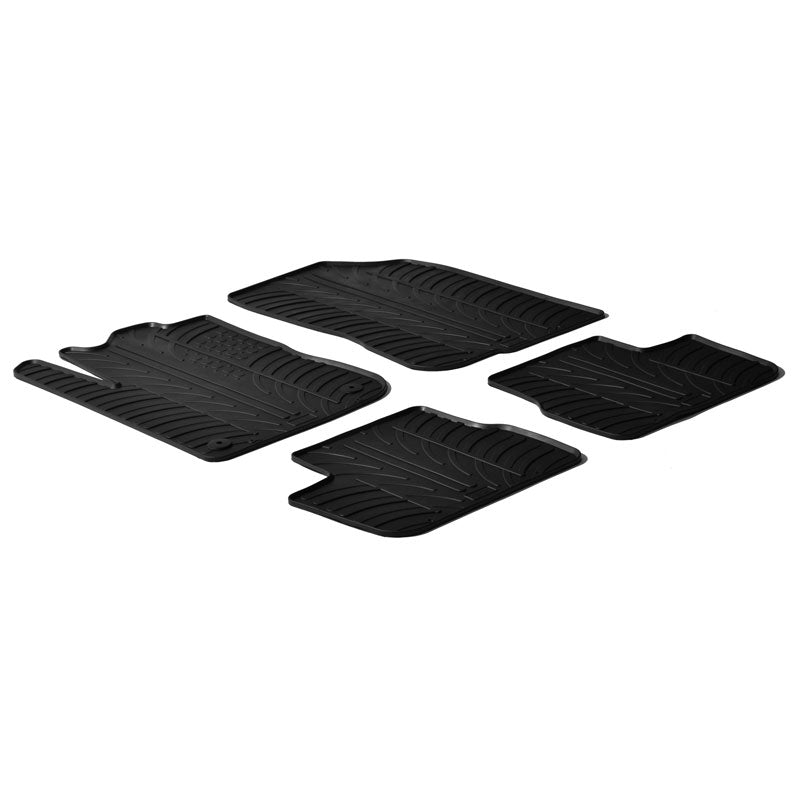 Gledring, Rubber Mats, Fits Peugeot 208 2012-2019 (T profile 4 pieces + clips)