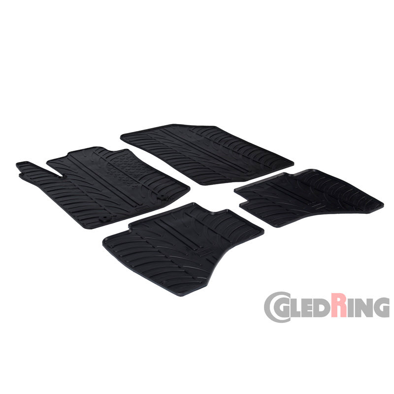Gledring, rubbermatten, geschikt voor Peugeot 108 & Citroën C1 2014- (T profiel 4-delen + clips)