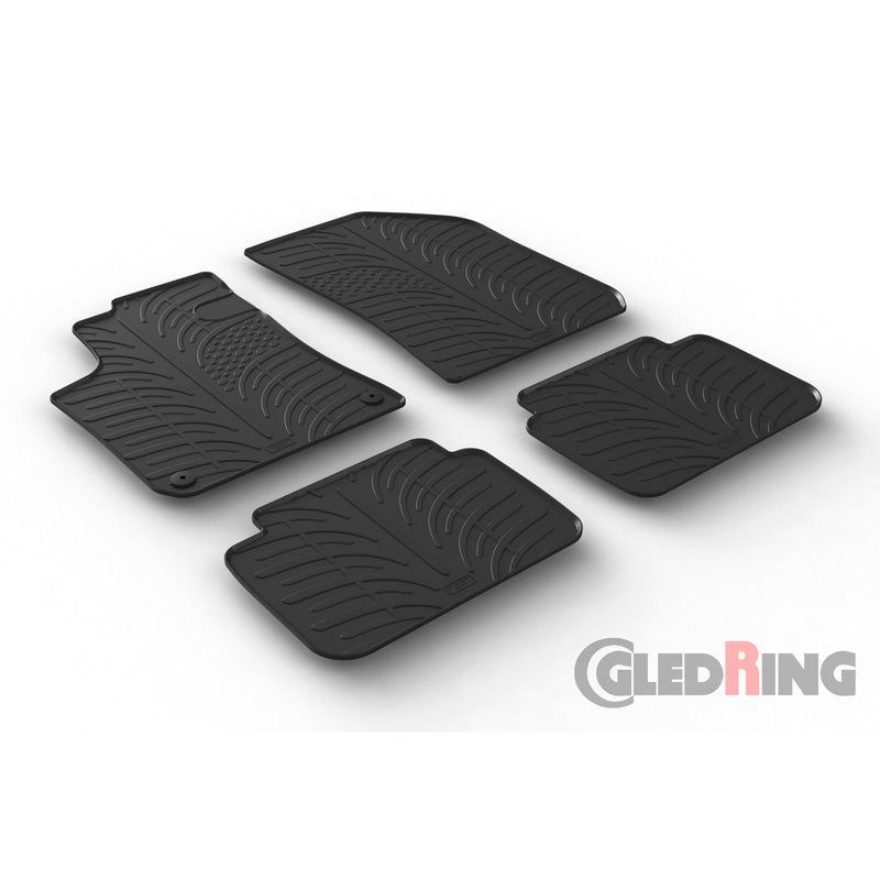 Gledring, Rubber Mats, Fits Peugeot 308 SW 2013-2021 (T profile 4-piece + clips)