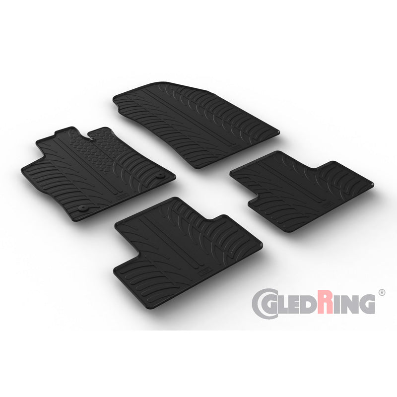 Gledring, rubbermatten, geschikt voor Peugeot 308 III HB 5-doors 2021- & Opel Astra L HB 5-doors 2021- (T profiel 4-delen + clips)