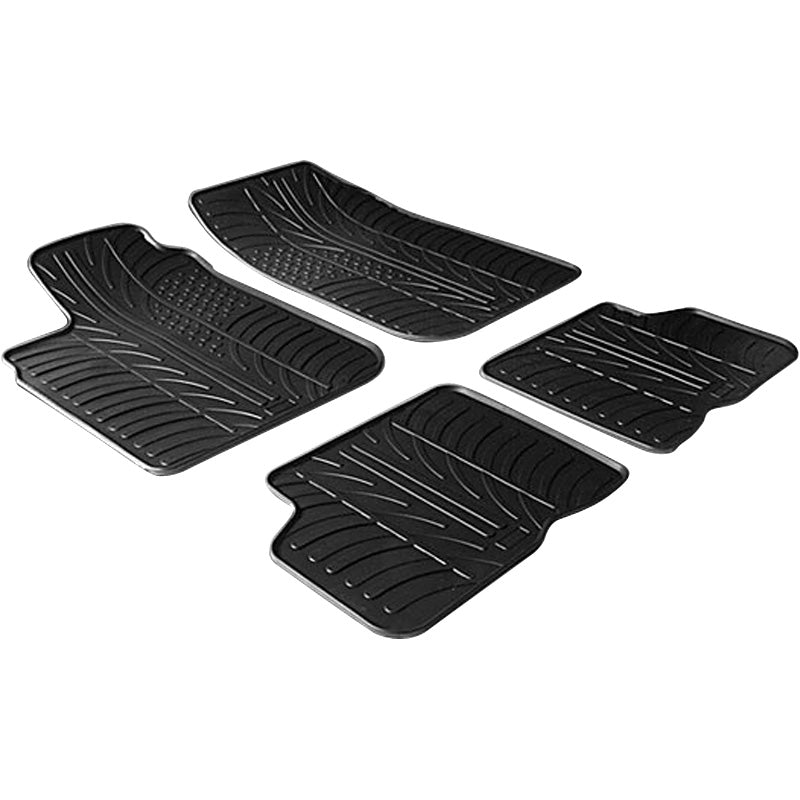 Gledring, rubbermatten, geschikt voor Dacia Logan 2005-2013 (T-profiel 4-delig)