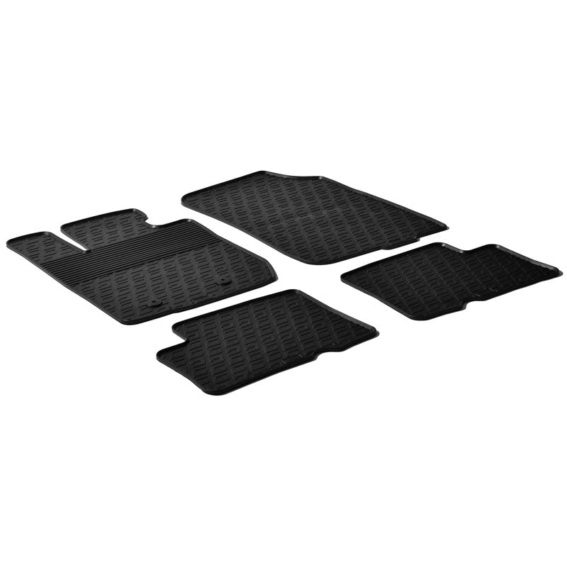 Gledring, Tapis en caoutchouc, compatible avec Dacia Duster 2010-2015 (profil G 4 pièces + clips)