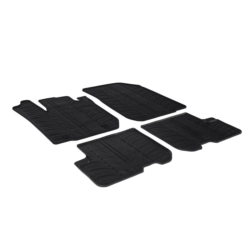 Gledring, Rubber Mats, Fits Dacia Sandero 2012-2020 & Logan 2013- ( T profile 4 pieces + mounting-clips)