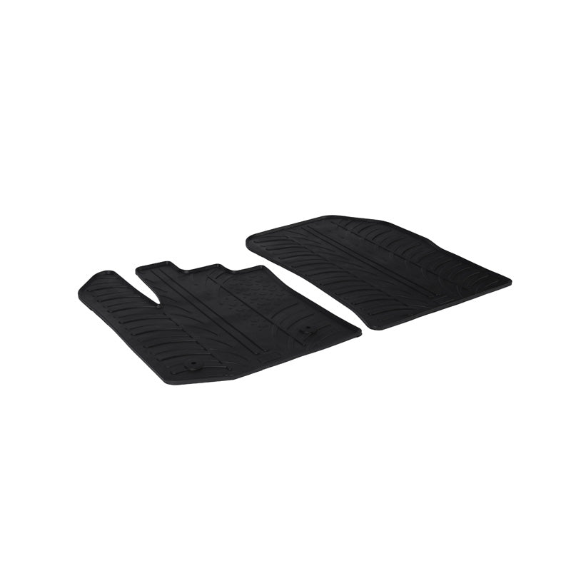 Gledring, Rubber Floor Mats, Fits Dacia Dokker Furgon 2013- (T profile 2-piece + clips)