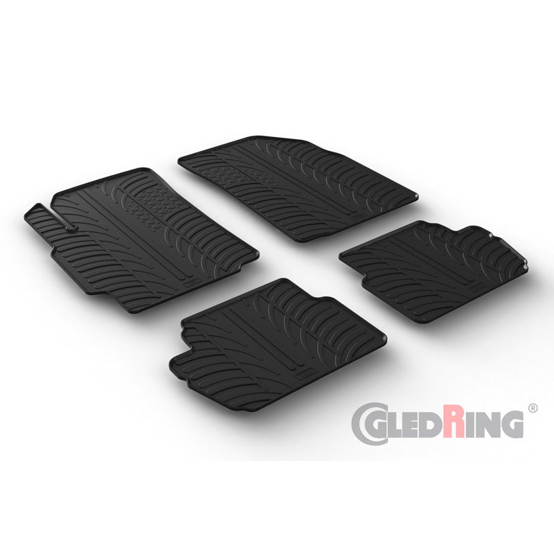 Gledring, Rubber mats, fits Chevrolet Spark 2010- (T profile 4 pieces)