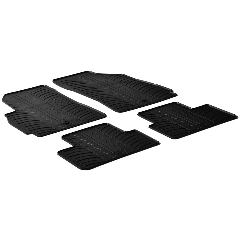 Gledring, Rubber Floor Mats, Fits Chevrolet Orlando 2010- (T profile 4-piece + clips)