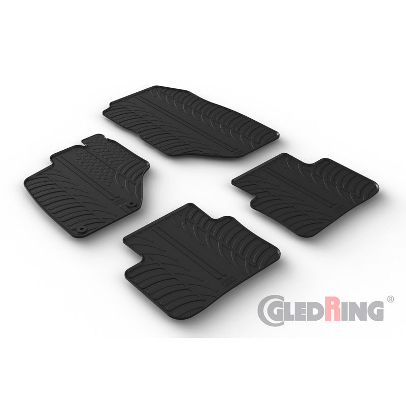 Gledring, Rubber Floor Mats, Fits Peugeot 5008 III Hybrid (2024-), 4 pieces with mounting clips