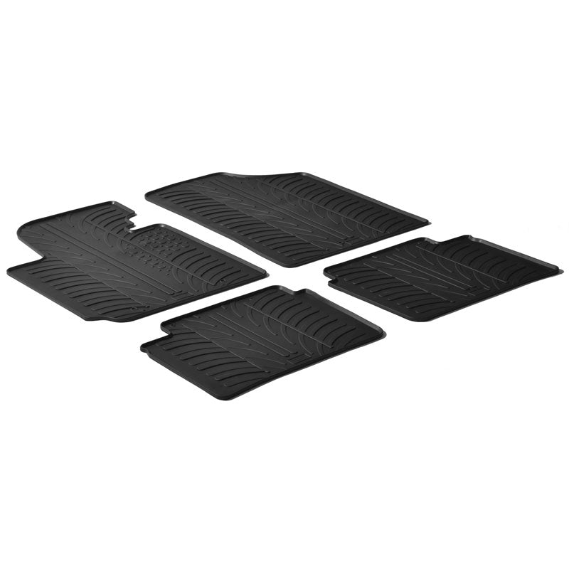 Gledring, rubberen mattenset, passend voor Hyundai Veloster 2011- (T-profiel 4-delig)