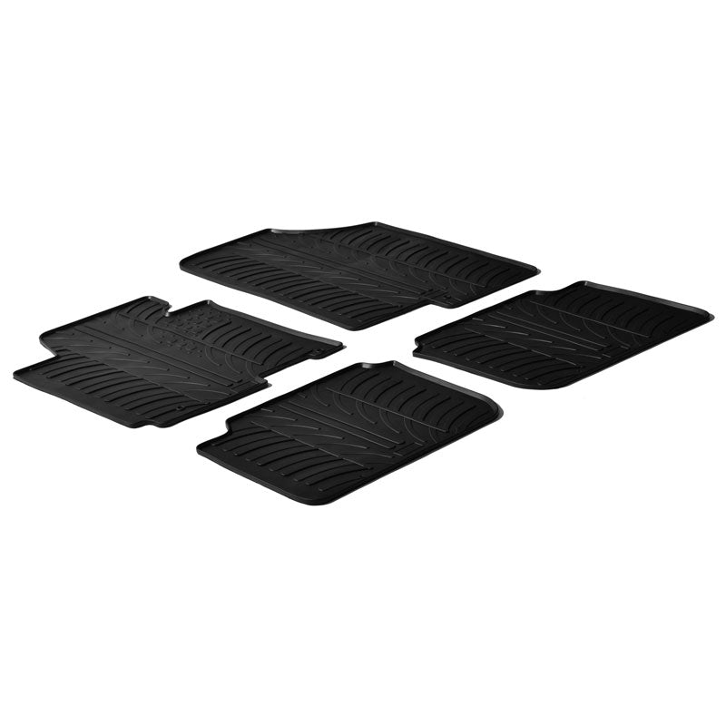 Gledring, rubber vloermatten, geschikt voor Hyundai Elantra sedan 2011- (T-profiel 4-delig)