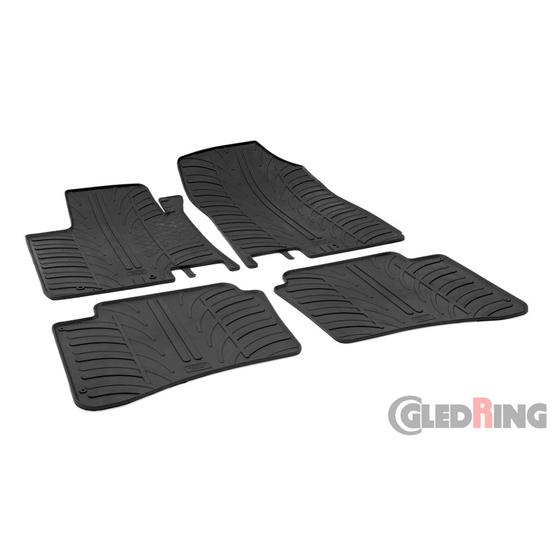 Gledring, rubberen matten, past op Hyundai i20 II 2014-2020 (T-profiel 4-delig)