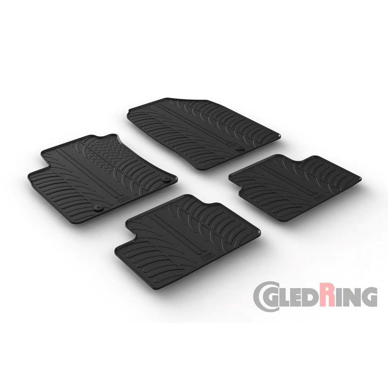 Gledring, tapis de sol en caoutchouc, compatibles avec Hyundai i30 2/2017- (profil en T 4 pièces + clips)