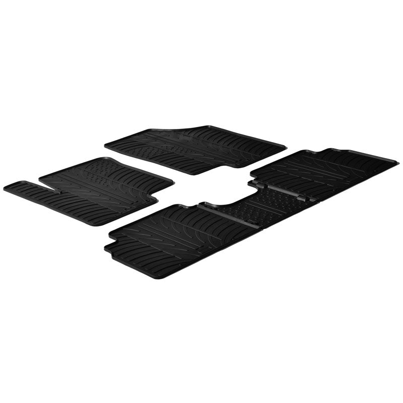 Gledring, Rubber mats, fits Kia Venga 2009- / Hyundai ix20 2010- (T profile 5 pieces + clips)