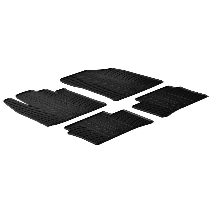 Gledring, Rubber mats, fits Kia Picanto 2011-2017 (T profile 4 pieces + clips)