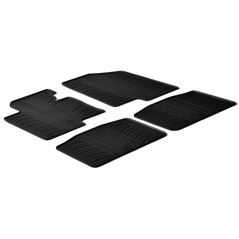 Gledring, rubber mats, fits Kia Optima 2012-2017 (T profile 4 pieces + clips)