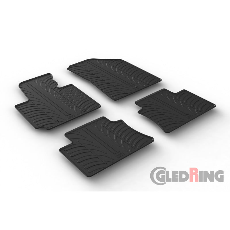 Gledring, rubber floor mats, fits Kia Soul 2014- (T profile 4-piece)