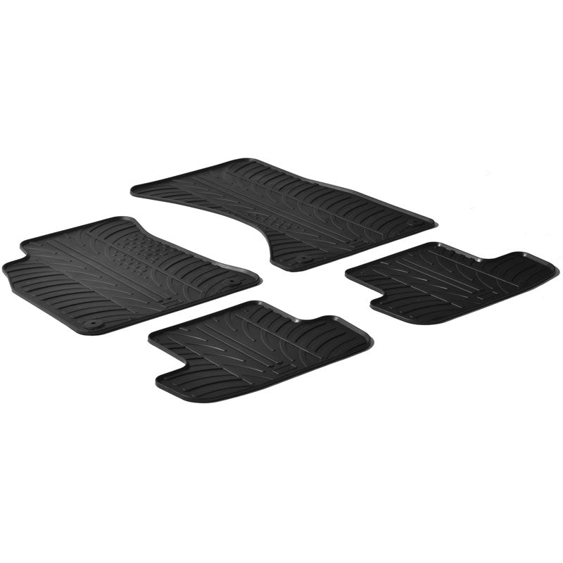 Gledring, Rubber Floor Mats, Fits Audi A5 2007-2016 (T profile 4 pieces + clips)