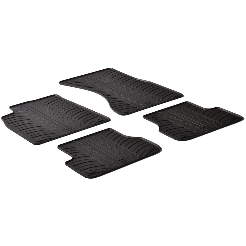Gledring, Rubber Floor Mats, Fits Audi A7 2010-2018 / A6 2011-2018 (T profile 4-piece + clips)