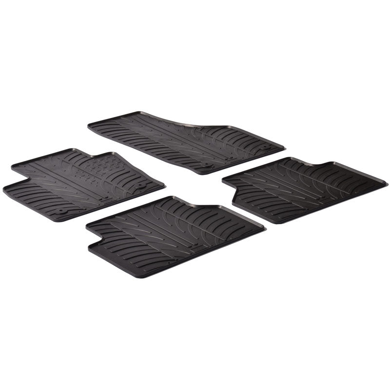 Gledring, rubbermatten, geschikt voor Audi Q3 2011-2018 (T-profiel 4 delen + clips)