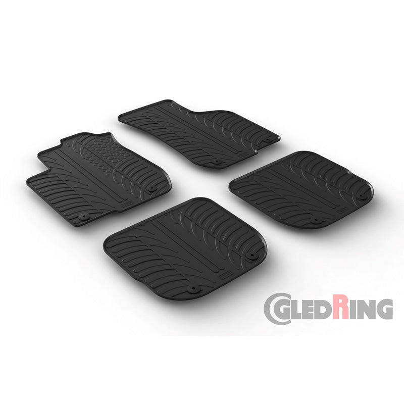 Gledring, Rubber mats, fits Audi A3 8L 1996-2003 (T profile 4 pieces + clips)