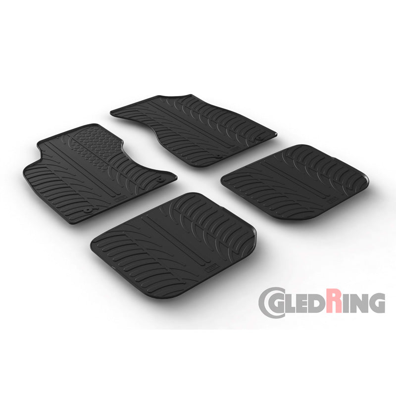 Gledring, tapis en caoutchouc, convient à Audi A4 1996-2000 (profil T 4 pièces + clips)