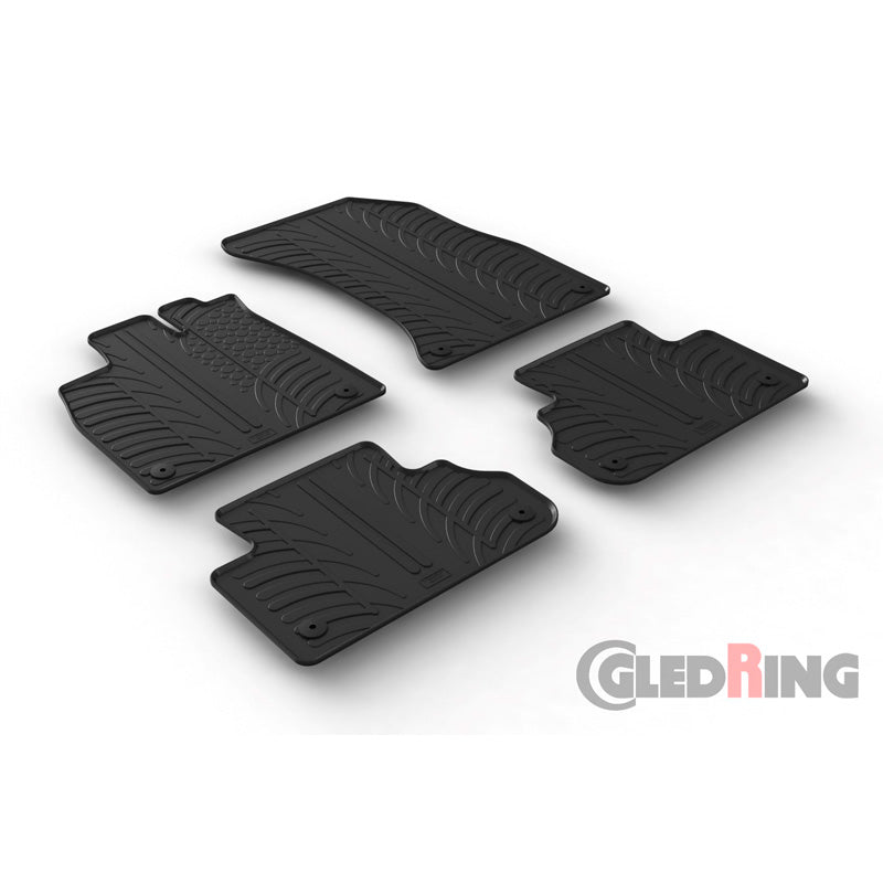 Gledring, rubbermatten, past op Audi Q5 2017- incl. Q5 Sportback 2020- (T-profiel 4-delig + clips)