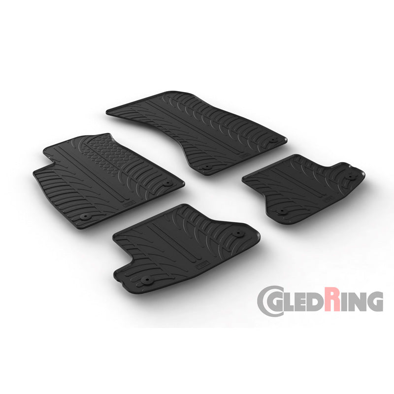 Gledring, rubber mats, fits Audi A5 Coupe 12/2016- (T profile 4 pieces + clips)