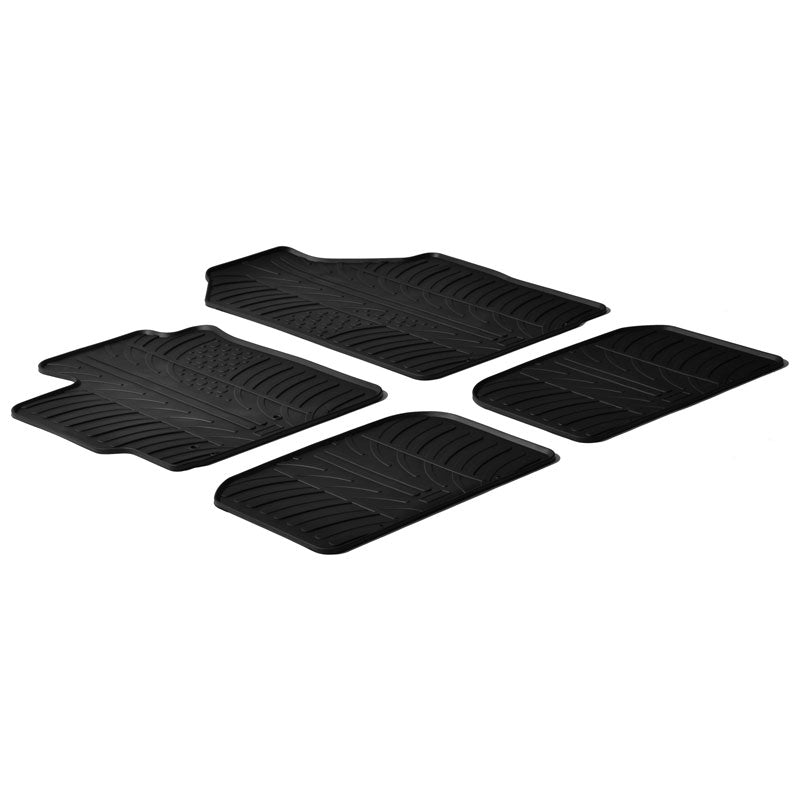 Gledring, rubbermatten, geschikt voor Toyota Yaris 2006-2011 (T-profiel 4-delig + clips)