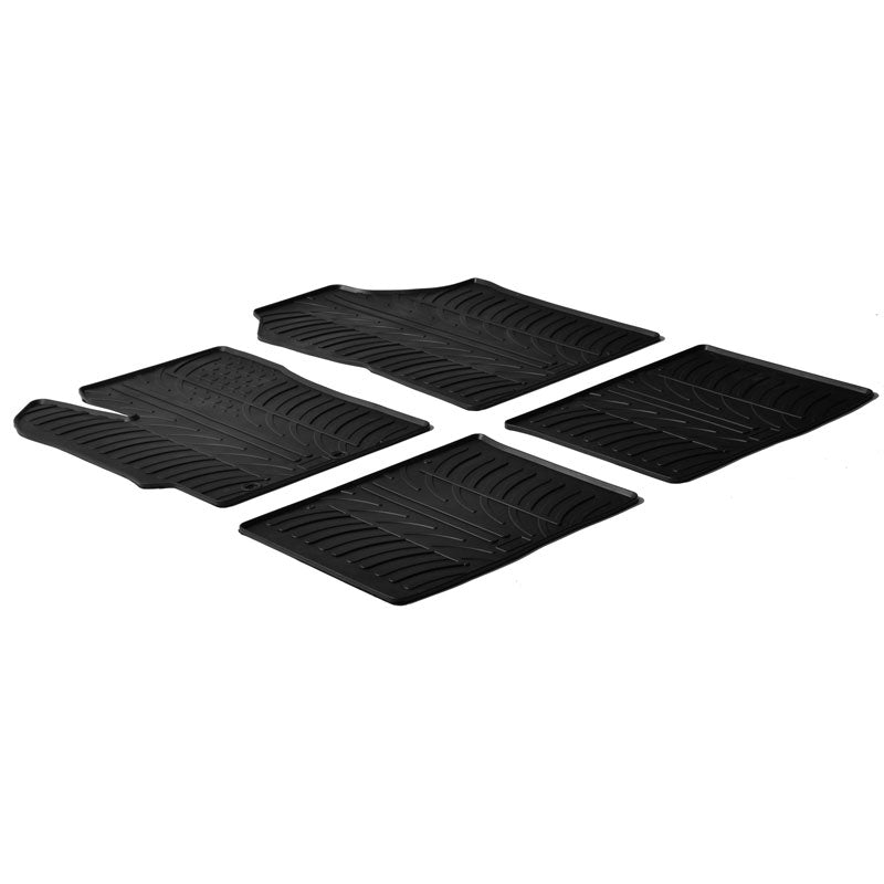 Gledring, Rubber Mats, Fits Toyota Yaris 5 doors 2011-2017 & 2017-2020 (T profile 4 pieces + clips)