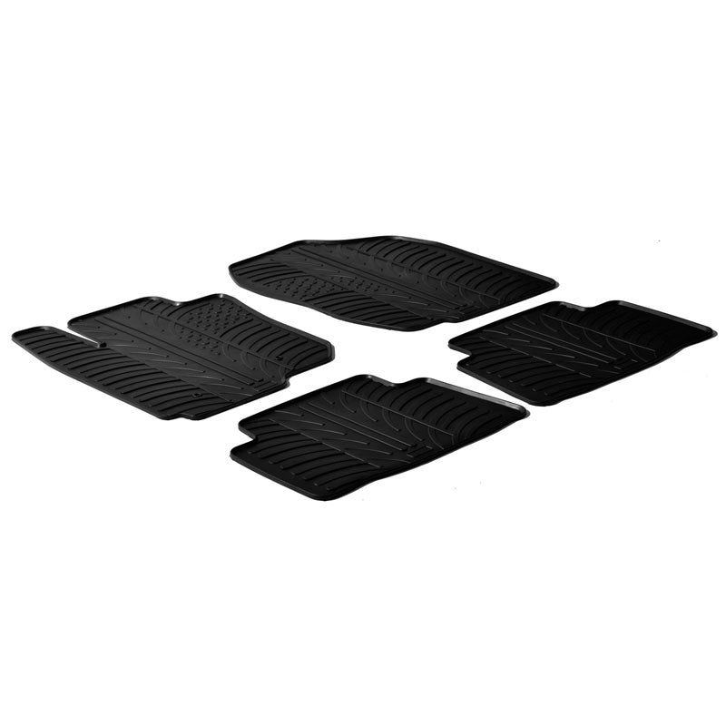 Gledring, rubbermatten, geschikt voor Toyota RAV4 IV 2WD/4WD 2013-2018 (T-profiel 4 delen + clips)