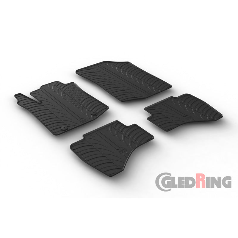 Gledring, tapis en caoutchouc, adaptés à Toyota Aygo 2014-2022 (profil T 4 pièces + clips)