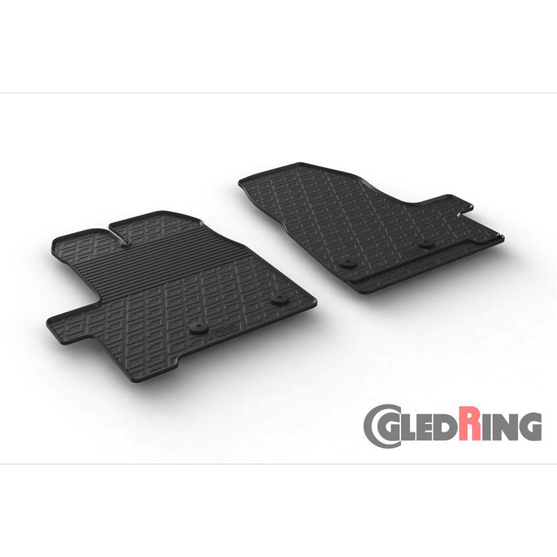 Gledring, rubberen matten, past op Ford Transit mod.custom Furgon/Combi 2012-2017 (G-profiel 2-delige set + clips)