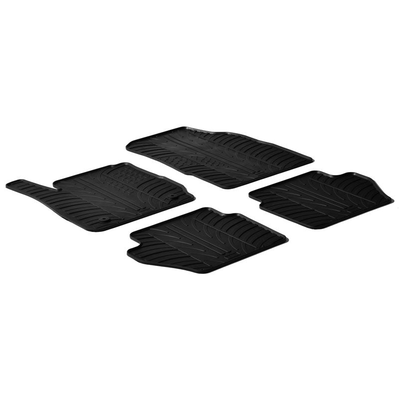 Gledring, Rubber mats, fits Ford Fiesta VII 2008-2017 (T profile 4-piece + clips)