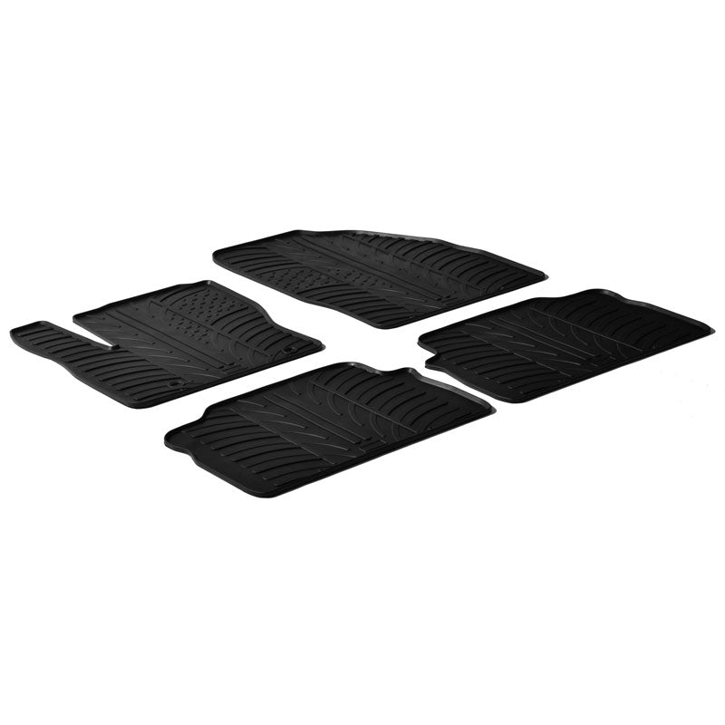 Gledring, tapis en caoutchouc, adaptés à Ford C-Max 2003-2009 (profil T 4 pièces + clips)