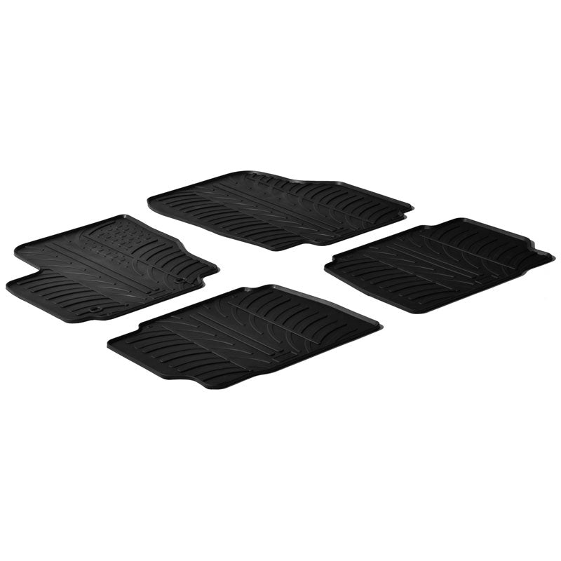 Gledring, Rubber mats, fits Ford Mondeo 5 doors 2007-2011 (T profile 4 pieces + clips)