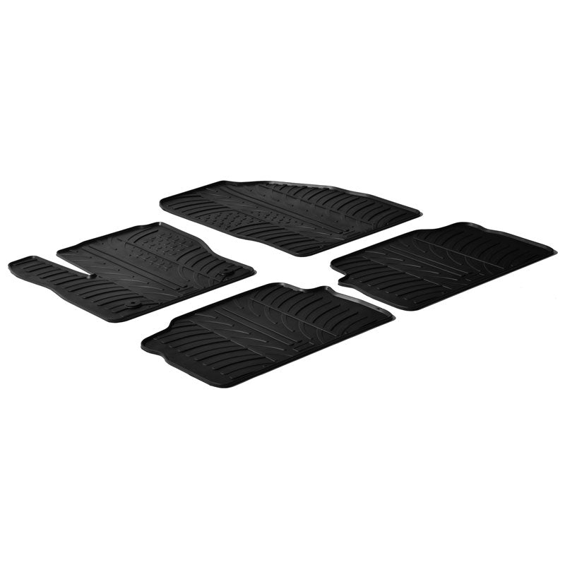 Gledring, rubbermatten, geschikt voor Ford Kuga 2008-2013 (T-profiel 4 delen + clips)
